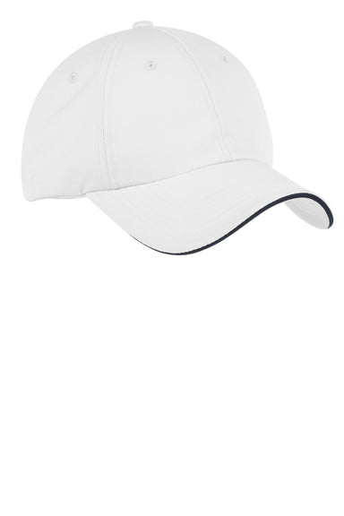 Port Authority C838 Mens Dry Zone Moisture Wicking Adjustable Hat White Front
