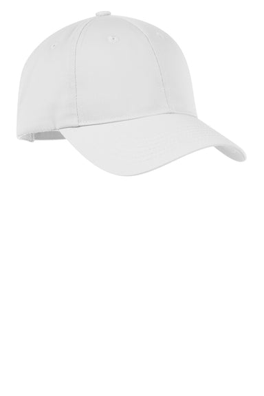 Port Authority C868 Mens Moisture Wicking Adjustable Hat White Front