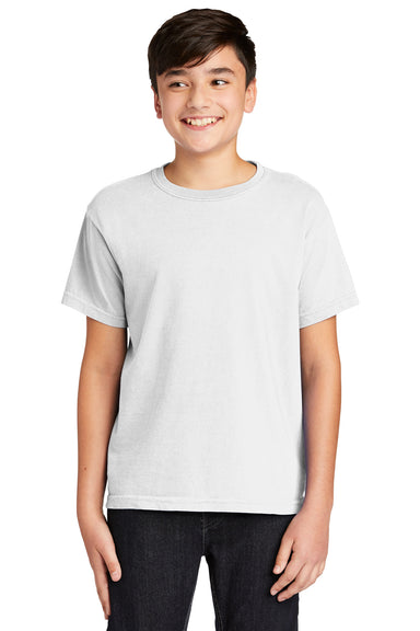 Comfort Colors C9018 Youth Short Sleeve Crewneck T-Shirt White Front