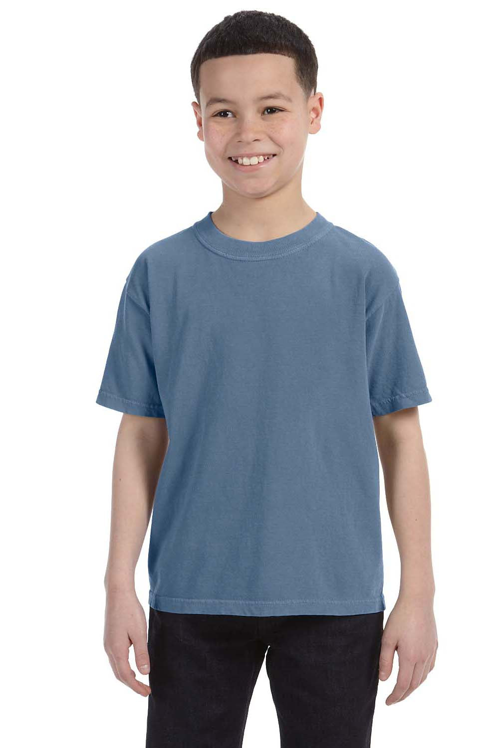 Comfort Colors C9018 Youth Short Sleeve Crewneck T-Shirt Blue Jean Front