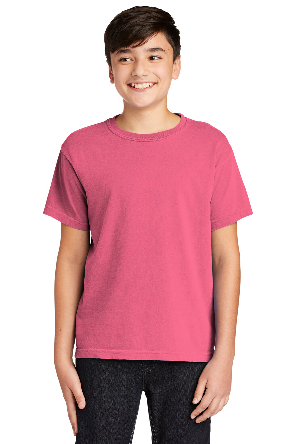 Comfort Colors C9018 Youth Short Sleeve Crewneck T-Shirt Crunchberry Pink Front