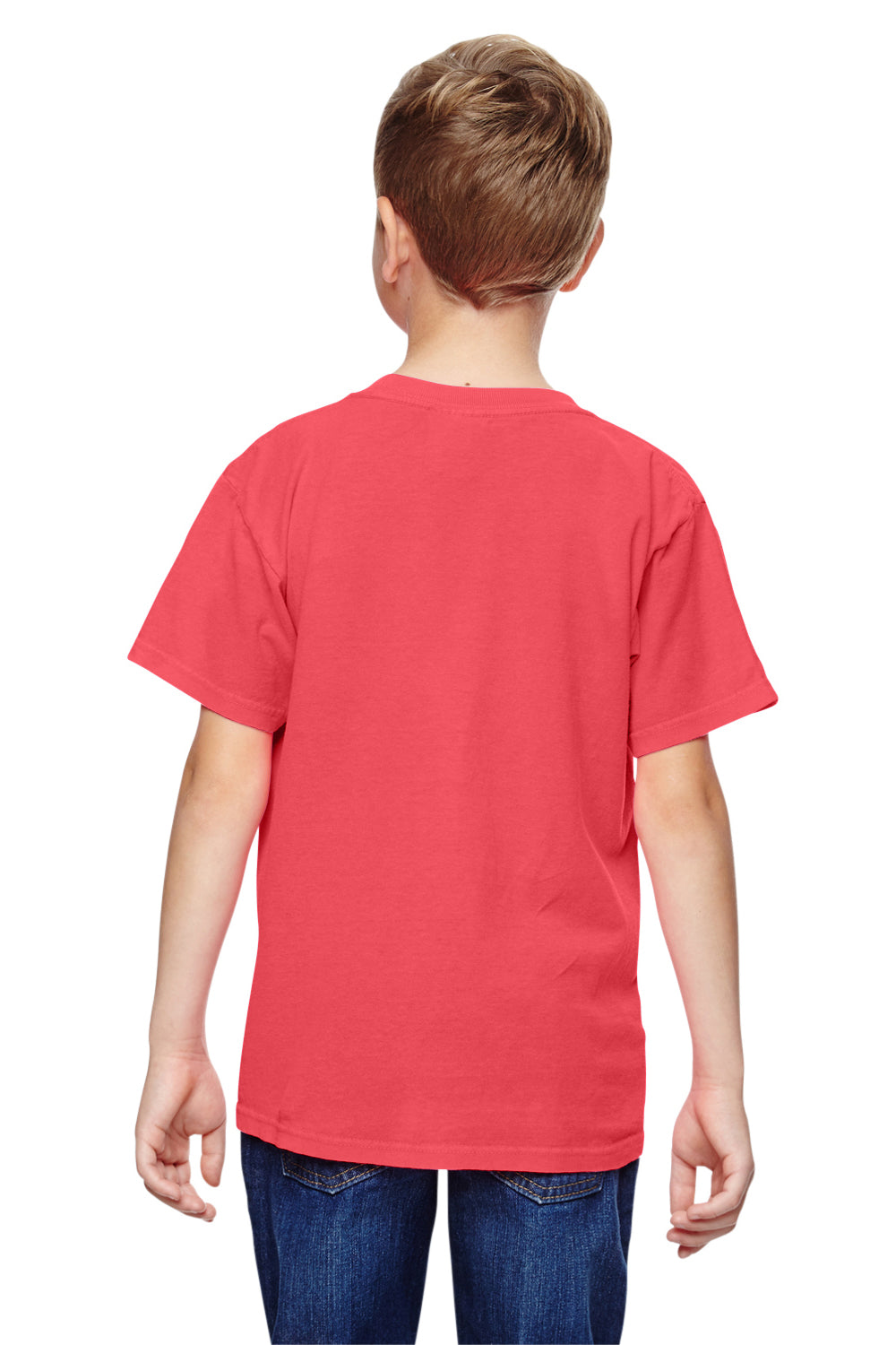 Comfort Colors C9018 Youth Short Sleeve Crewneck T-Shirt Neon Red Orange Back