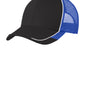 Port Authority Mens Adjustable Hat - Black/White/True Royal Blue