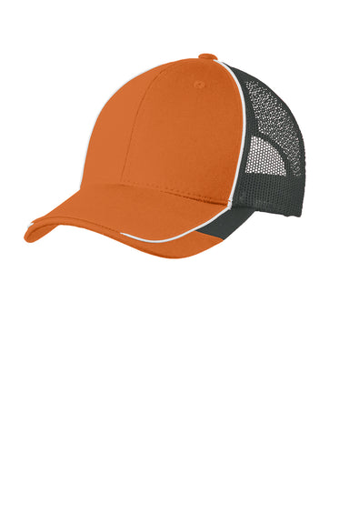 Port Authority C904 Mens Adjustable Hat Orange/White/Grey Front