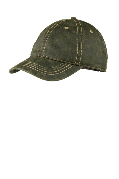 Port Authority C924 Mens Adjustable Hat Olive Green Front