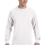 Champion Mens Long Sleeve Crewneck T-Shirt - White