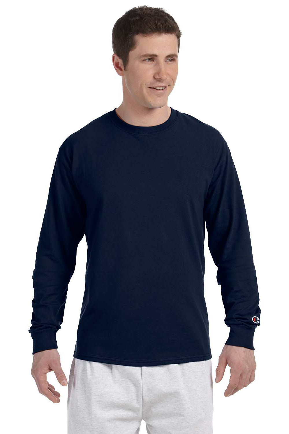 Crewneck — T-Shirt Navy Mens Sleeve CC8C Long Champion Blue