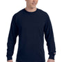 Champion Mens Long Sleeve Crewneck T-Shirt - Navy Blue