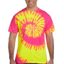 Tie-Dye Mens Short Sleeve Crewneck T-Shirt - Fluorescent Swirl