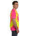 Tie-Dye CD100 Mens Short Sleeve Crewneck T-Shirt Flourescent Swirl Side
