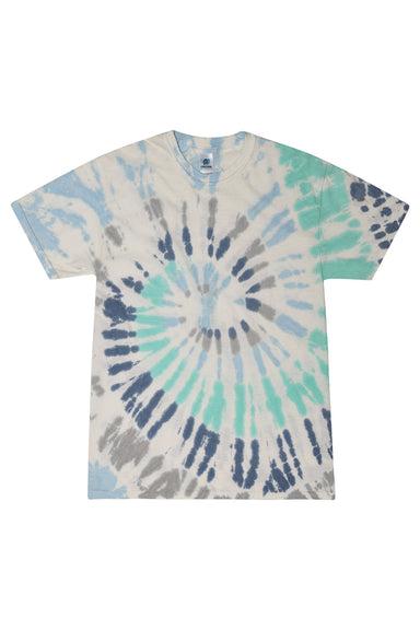 Tie-Dye CD100 Mens Short Sleeve Crewneck T-Shirt Glacier Flat Front