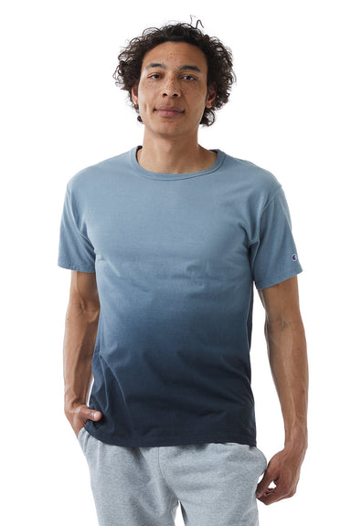 Champion CD100D Mens Dip Dye Short Sleeve Crewneck T-Shirt Black Ombre Front
