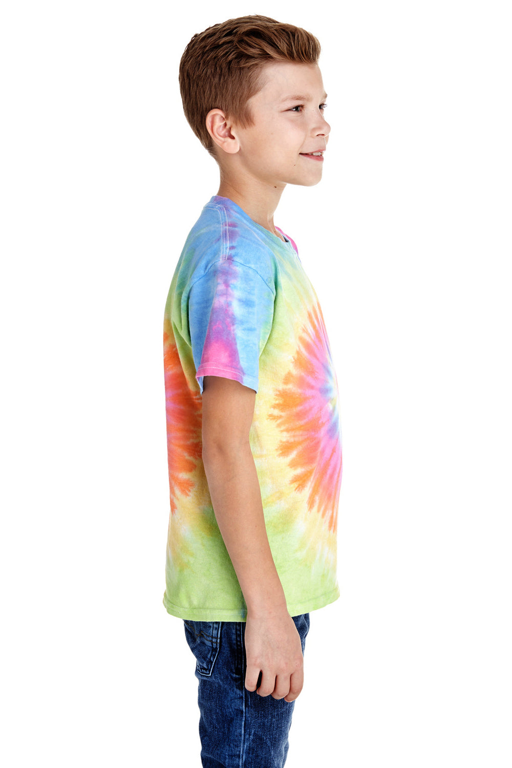 Tie-Dye CD100Y Youth Short Sleeve Crewneck T-Shirt Eternity Side