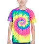 Tie-Dye Youth Short Sleeve Crewneck T-Shirt - Neon Rainbow