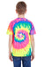 Tie-Dye CD100Y Youth Short Sleeve Crewneck T-Shirt Neon Rainbow Back
