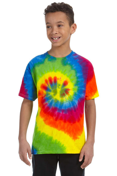 Tie-Dye CD100Y Youth Short Sleeve Crewneck T-Shirt Moondance Front