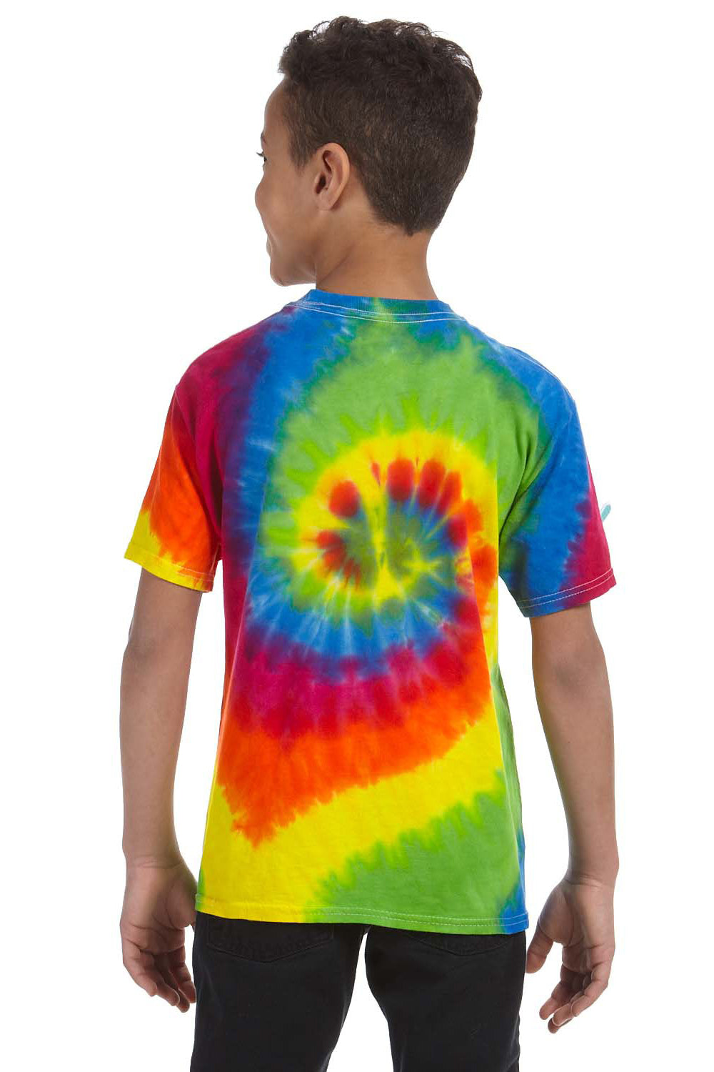 Tie-Dye CD100Y Youth Short Sleeve Crewneck T-Shirt Moondance Back