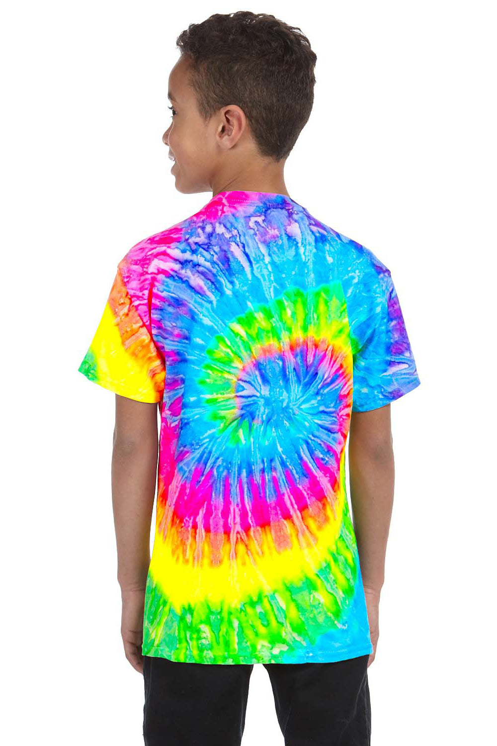Tie-Dye CD100Y Youth Short Sleeve Crewneck T-Shirt Saturn Back