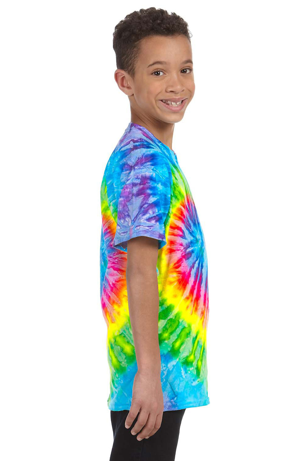 Tie-Dye CD100Y Youth Short Sleeve Crewneck T-Shirt Saturn Side