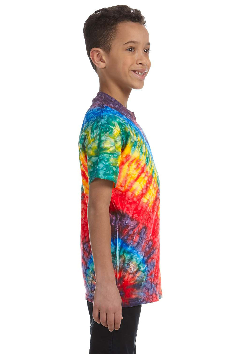 Tie-Dye CD100Y Youth Short Sleeve Crewneck T-Shirt Woodstock Side