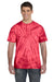 Tie-Dye CD101 Mens Short Sleeve Crewneck T-Shirt Red Front