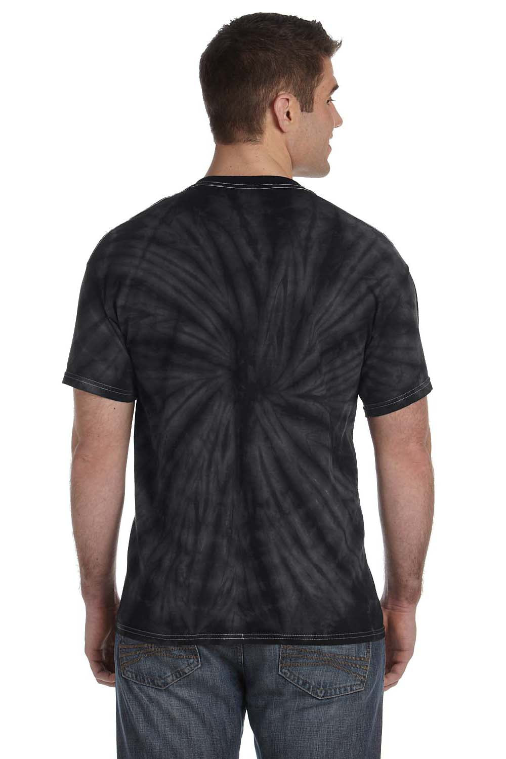 Tie-Dye CD101 Mens Short Sleeve Crewneck T-Shirt Black Back
