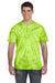 Tie-Dye CD101 Mens Short Sleeve Crewneck T-Shirt Lime Green Front