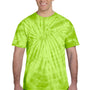 Tie-Dye Mens Short Sleeve Crewneck T-Shirt - Lime Green