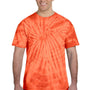 Tie-Dye Mens Short Sleeve Crewneck T-Shirt - Orange