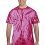 Tie-Dye Mens Short Sleeve Crewneck T-Shirt - Pink