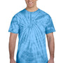 Tie-Dye Mens Short Sleeve Crewneck T-Shirt - Turquoise Blue