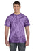 Tie-Dye CD101 Mens Short Sleeve Crewneck T-Shirt Purple Front