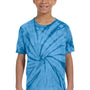 Tie-Dye Youth Short Sleeve Crewneck T-Shirt - Turquoise Blue