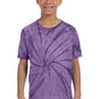 Tie-Dye Youth Short Sleeve Crewneck T-Shirt - Purple