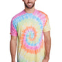 Tie-Dye Mens Burnout Festival Short Sleeve Crewneck T-Shirt - Pastel