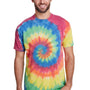 Tie-Dye Mens Burnout Festival Short Sleeve Crewneck T-Shirt - Rainbow