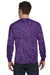 Tie-Dye CD2000 Mens Long Sleeve Crewneck T-Shirt Purple Back