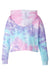 Tie-Dye CD8333 Womens Cropped Hooded Sweatshirt Hoodie Cotton Candy Flat Back