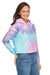 Tie-Dye CD8333 Womens Cropped Hooded Sweatshirt Hoodie Cotton Candy 3Q