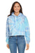 Tie-Dye CD8333 Womens Cropped Hooded Sweatshirt Hoodie Lagoon Front