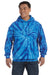 Tie-Dye CD877 Mens Hooded Sweatshirt Hoodie Royal Blue Front