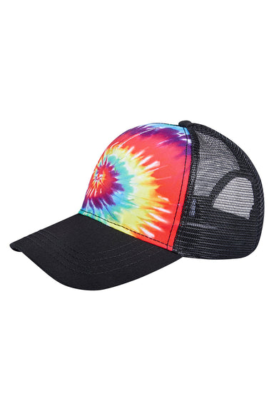 Tie-Dye CD9200 Mens Trucker Hat Reactive Rainbow Front