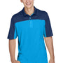 Core 365 Mens Balance Performance Moisture Wicking Short Sleeve Polo Shirt - Electric Blue/Classic Navy Blue