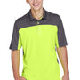 Core 365 Mens Balance Performance Moisture Wicking Short Sleeve Polo Shirt - Safety Yellow/Carbon Grey