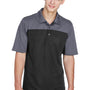 Core 365 Mens Balance Performance Moisture Wicking Short Sleeve Polo Shirt - Black/Carbon Grey