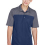 Core 365 Mens Balance Performance Moisture Wicking Short Sleeve Polo Shirt - Classic Navy Blue/Carbon Grey