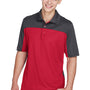 Core 365 Mens Balance Performance Moisture Wicking Short Sleeve Polo Shirt - Classic Red/Carbon Grey