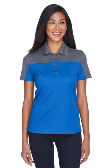 Core 365 CE101W Womens Balance Performance Moisture Wicking Short Sleeve Polo Shirt Royal Blue/Grey Front