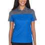 Core 365 Womens Balance Performance Moisture Wicking Short Sleeve Polo Shirt - True Royal Blue/Carbon Grey