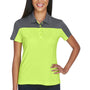 Core 365 Womens Balance Performance Moisture Wicking Short Sleeve Polo Shirt - Safety Yellow/Carbon Grey